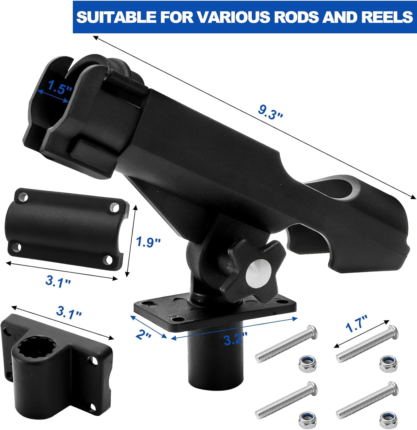 2 Pack Fishing Rod Holder with - Fishing Kayak Rod Holder reseña y precio