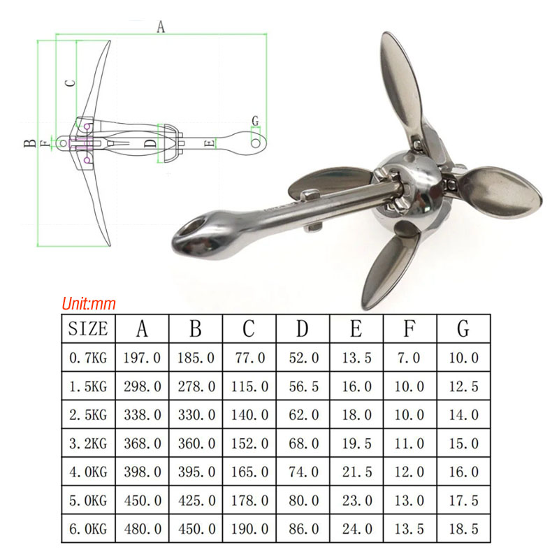 3.2KG/4KG Boat Stainless Steel - Fishing Kayak Anchor reseña y precio