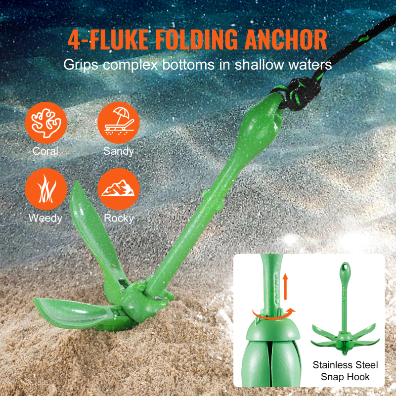 Kayak Anchor Kit 3.5 lb Paddle - Fishing Kayak Anchor reseña y precio