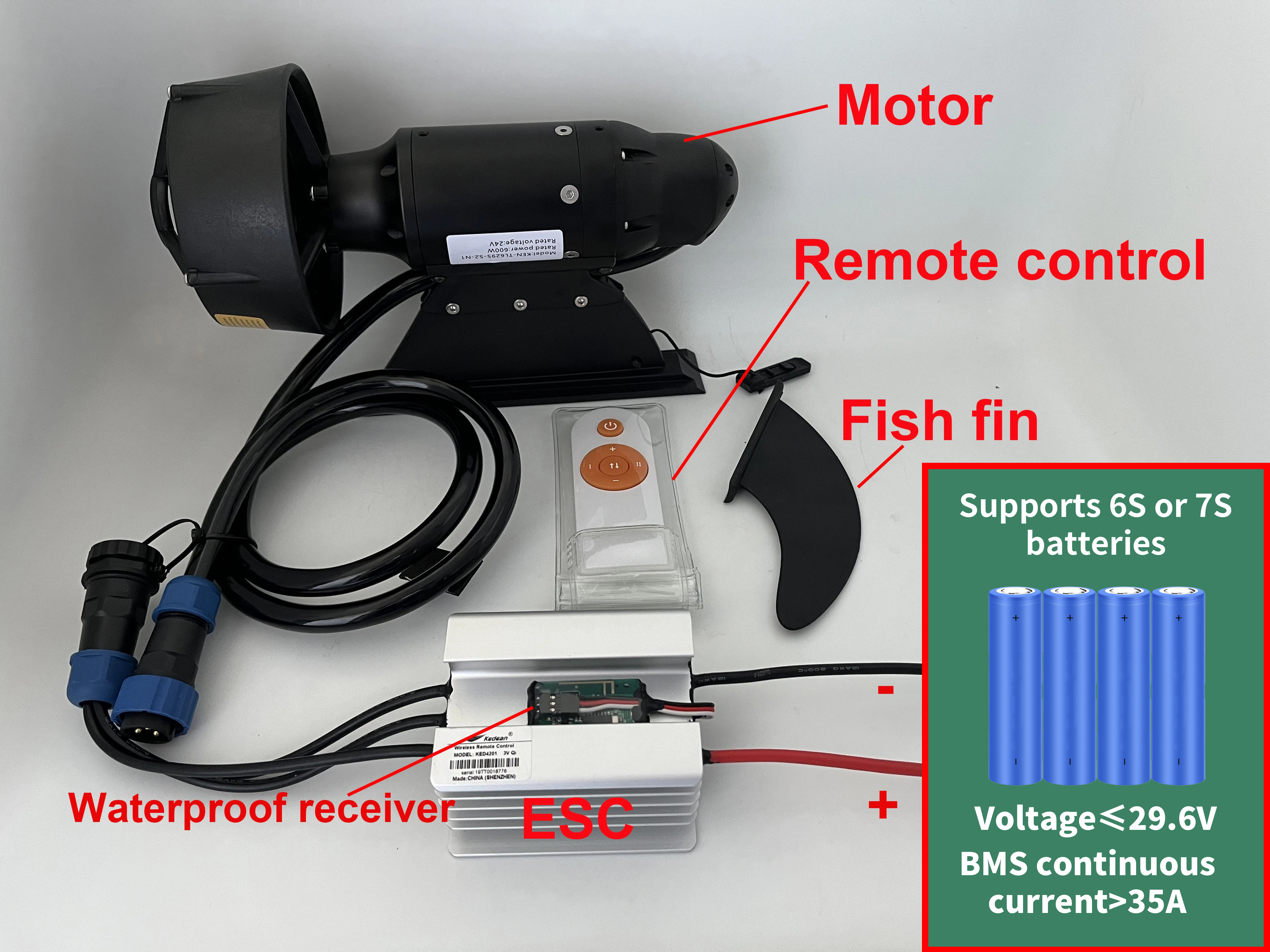 380W 600W Electric Fins Stand  - Fishing Kayak Trolling Motor reseña y precio