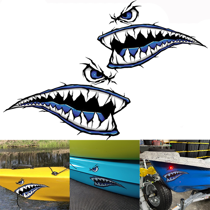 2PCS Shark Teeth Mouth Boat St - Fishing Kayak Sit On Top reseña y precio