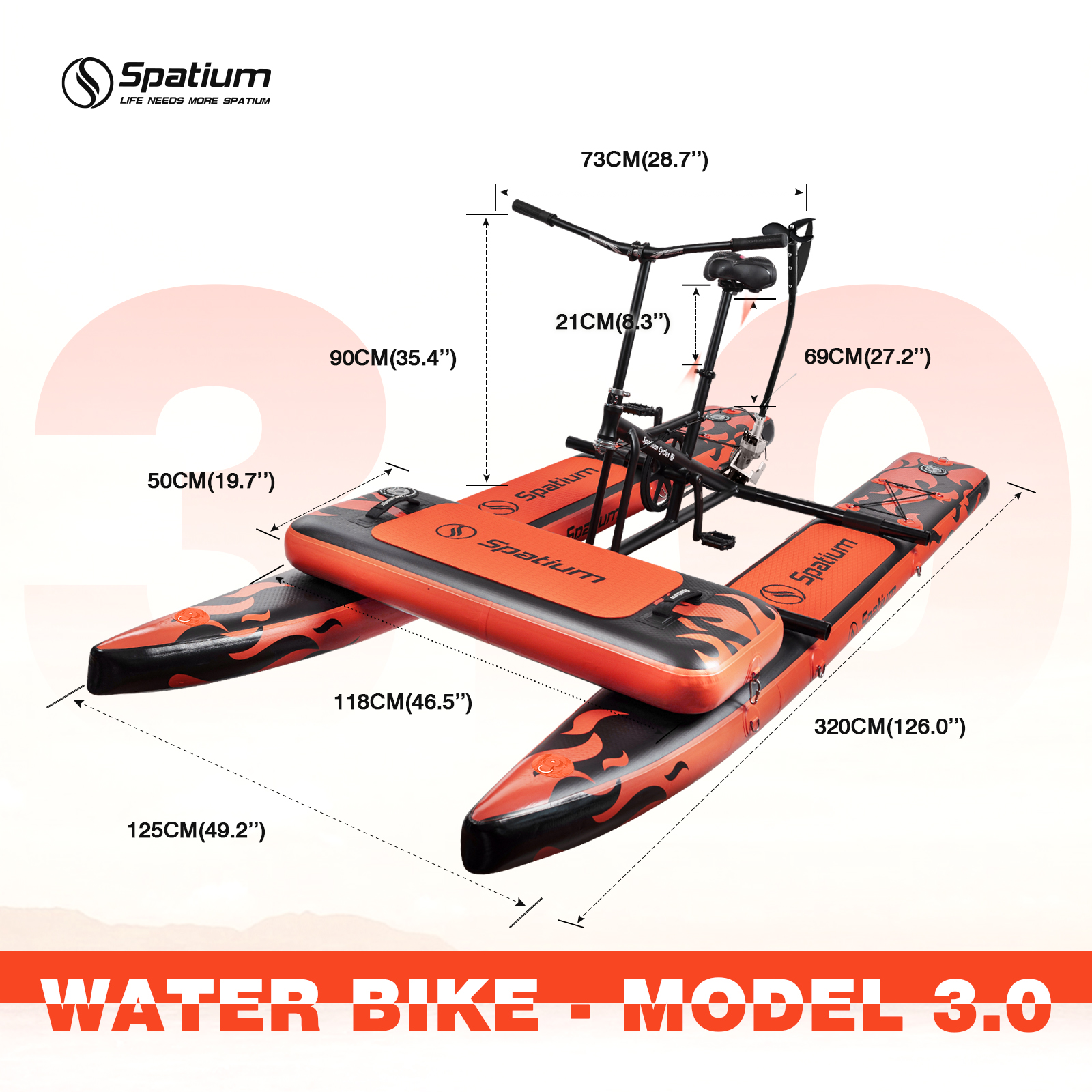 Spatium Sup Water Bike 3.0 Inf - Fishing Kayak Pedal Drive reseña y precio