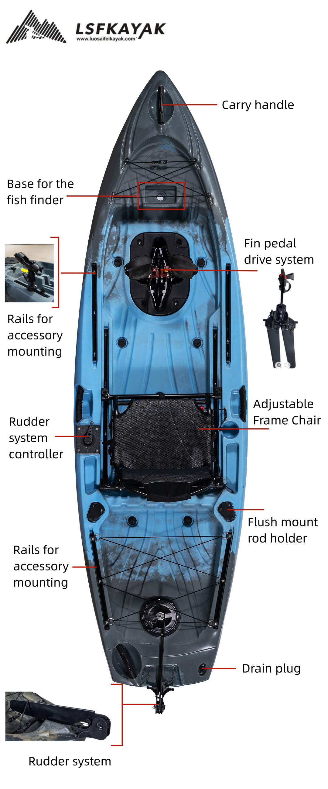 LSF 10 FT Single Paddler Sit-O - Fishing Kayak Sit In reseña y precio